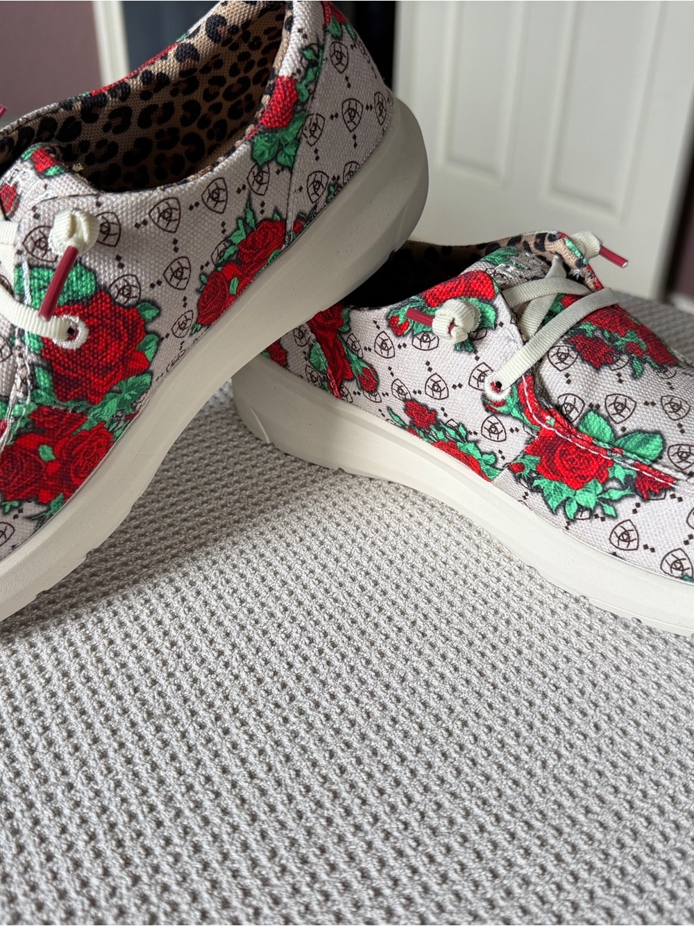 Ariat Floral Canvas Sneakers in Red & Green - Picture 2 of 4